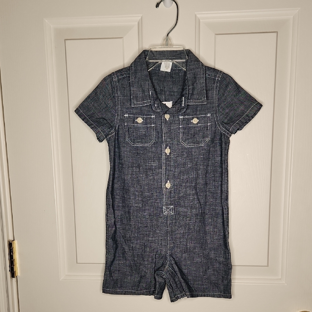 Gap Baby Boy Chambray One Piece Shorty Size 18-24 Months NWT